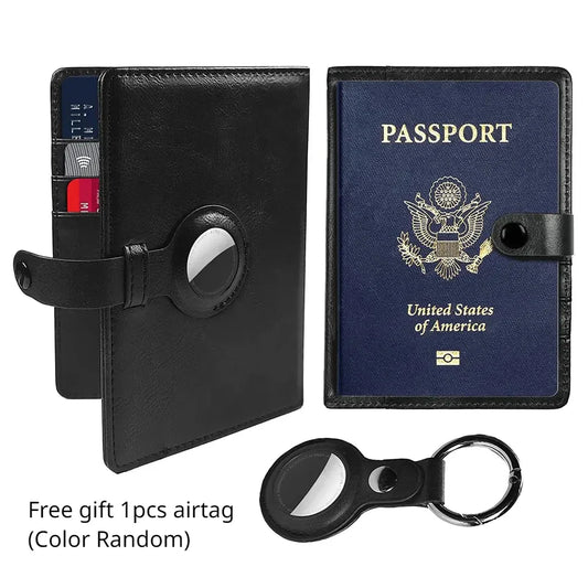 Gifts available Leather Wallet for Men Minimalist Smart Gps Air Tag Tracker Wallet Rfid Passport Airtag Card Holder Cases Cover