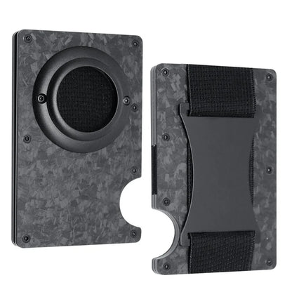 Sleek RFID Aluminum Card Holder with Cash Strap for Men