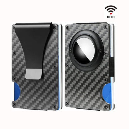 Sleek RFID Aluminum Card Holder with Cash Strap for Men