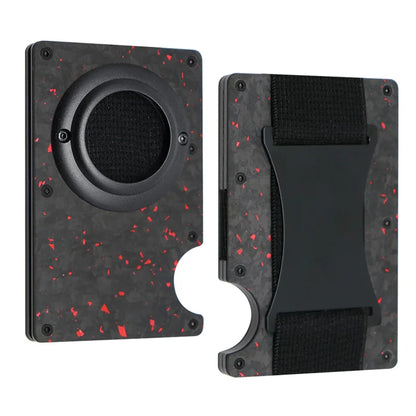 Sleek RFID Aluminum Card Holder with Cash Strap for Men
