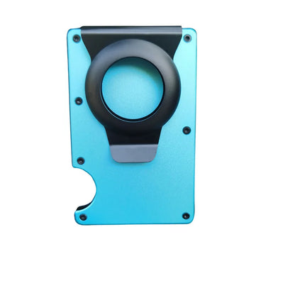 Sleek RFID Aluminum Card Holder with Cash Strap for Men