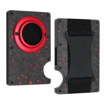 Sleek RFID Aluminum Card Holder with Cash Strap for Men