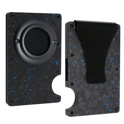 Sleek RFID Aluminum Card Holder with Cash Strap for Men