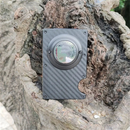 Sleek RFID Aluminum Card Holder with Cash Strap for Men