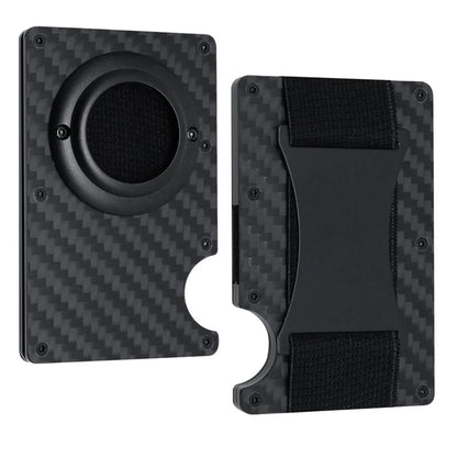 Sleek RFID Aluminum Card Holder with Cash Strap for Men